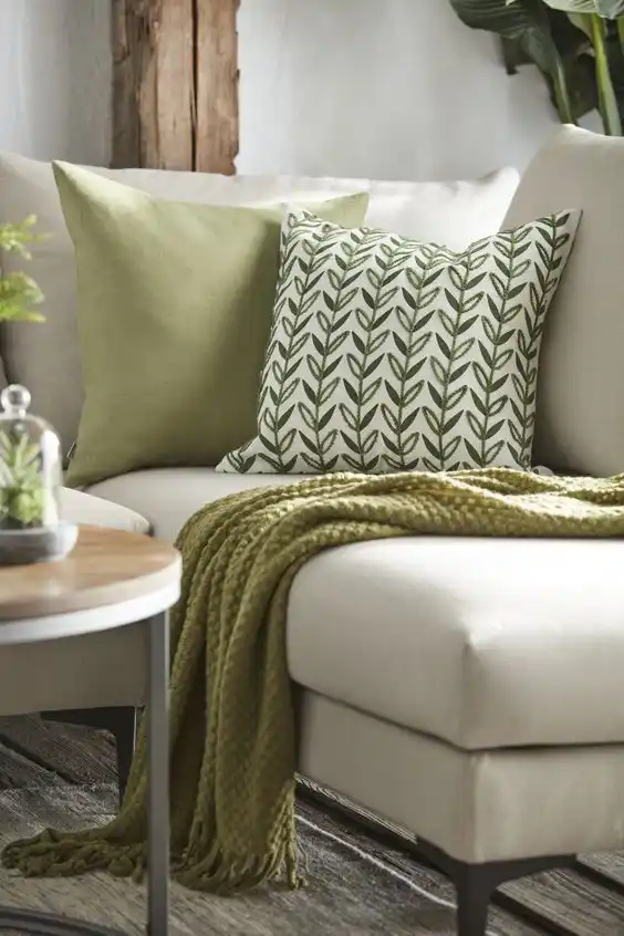 Fresh Spring Vibes: Green Accents Living Room