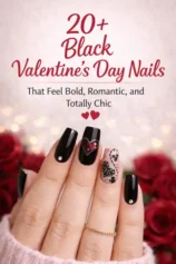 20+ Black Valentine’s Day Nail Ideas That Are Bold and Chic