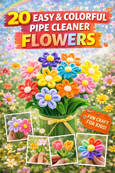 20 Easy & Colorful Pipe Cleaner Flowers ideas