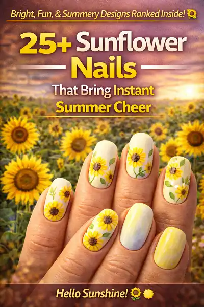 25+ Sunflower Nails That Bring Instant Summer Cheer