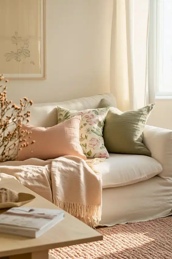 Spring-Inspired Living Room with Soft Pastels