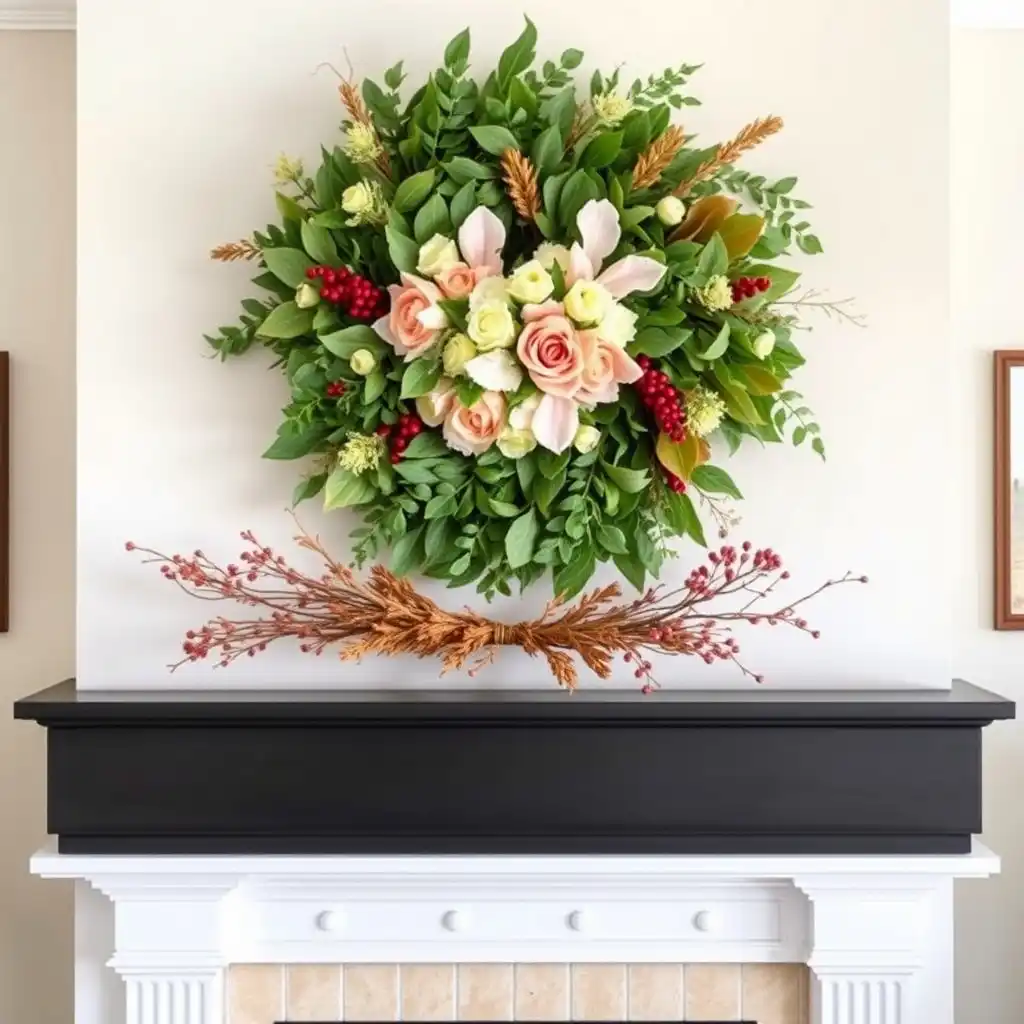 15. Seasonal Wreaths That Shine Above the Flames