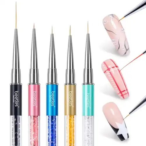 Beetles Gel Polish Nail Art Liner Brushes 5Pcs Painting Art Desig...