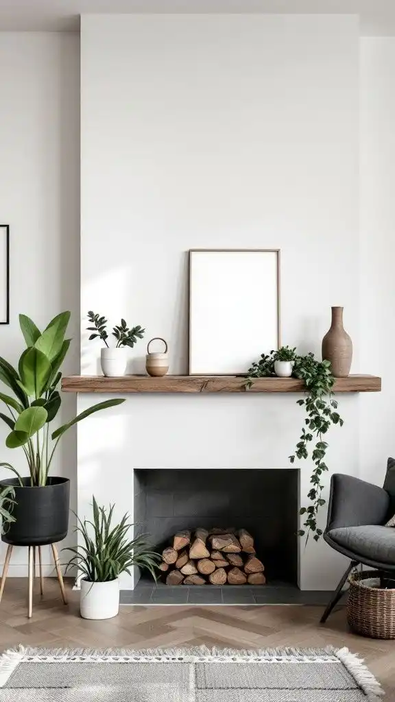 Modern Rustic Charm: Fireplace Mantel Decor