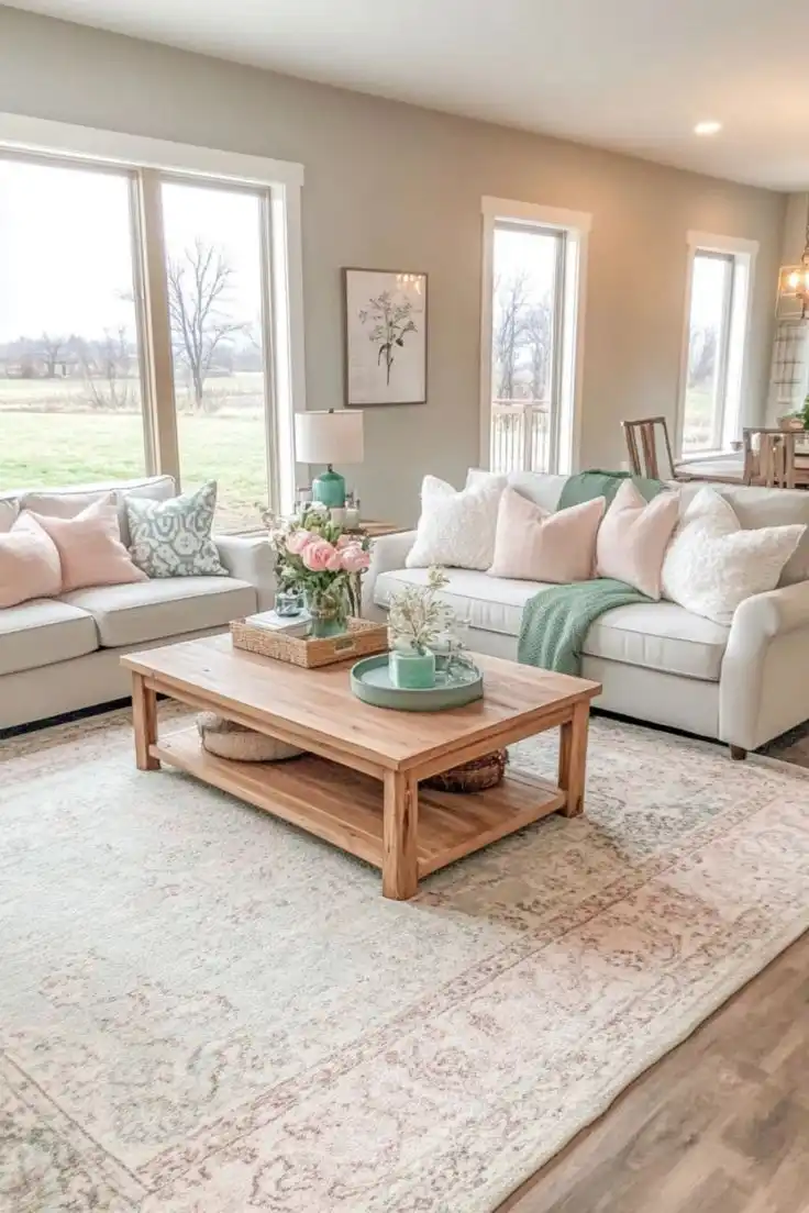 Fresh and Cozy Spring Living Room Inspiration