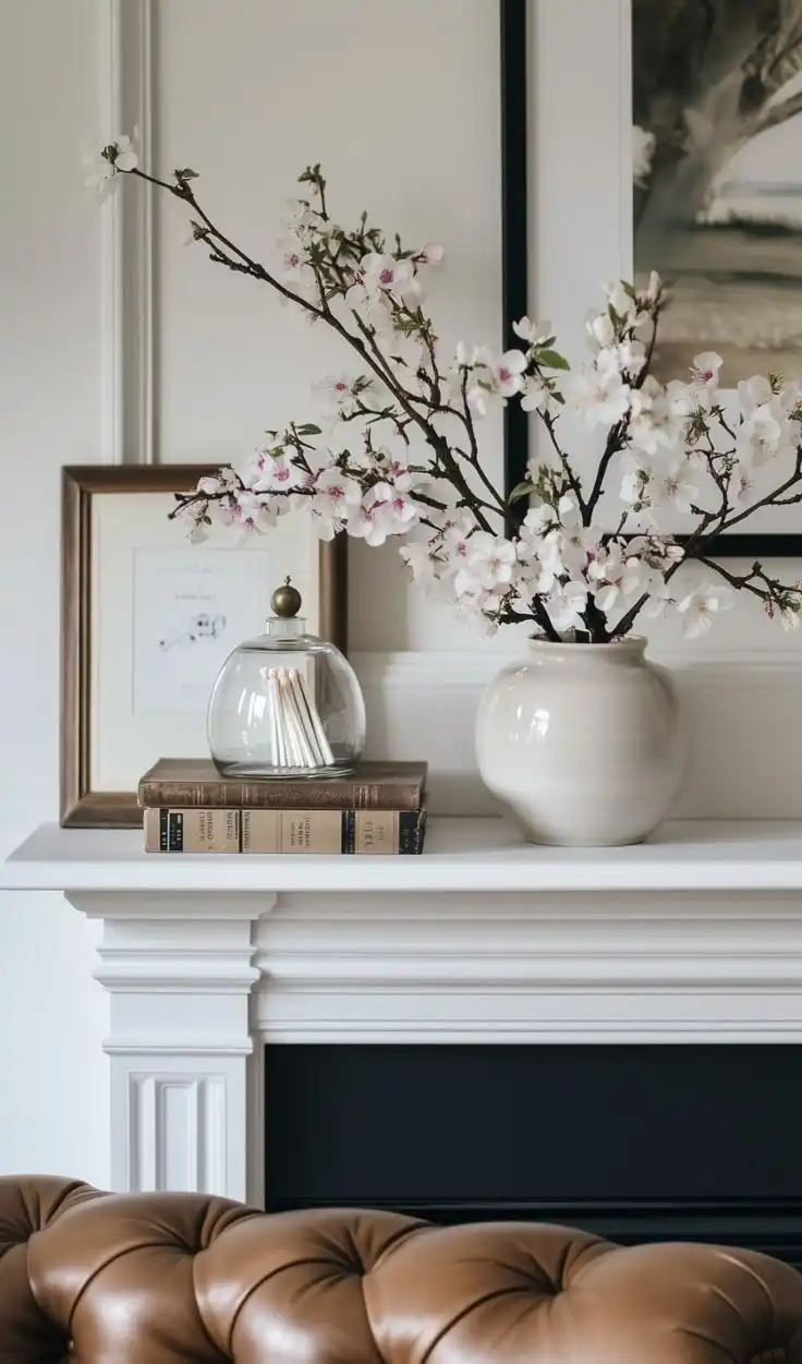 Chic and Minimalist Above-Fireplace Styling