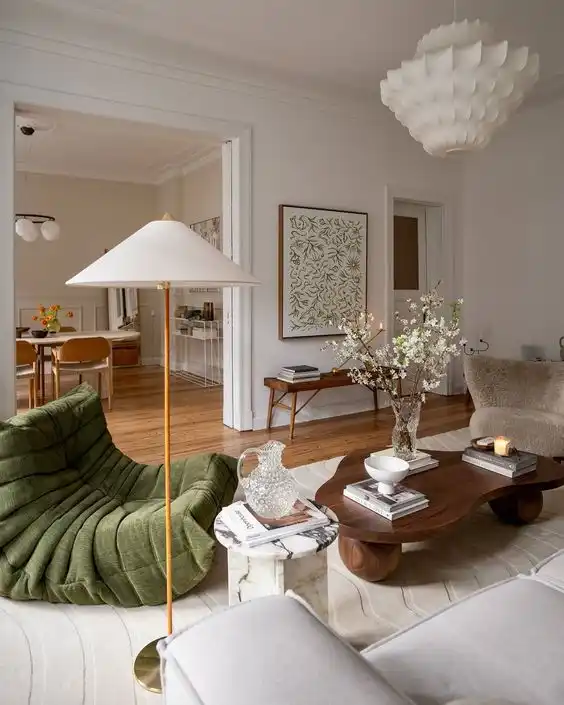 Elegant Spring Living Room with Natural Touches