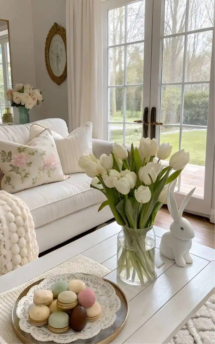 Charming Spring Living Room with Floral Accents