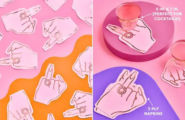 Bachelorette Party Ring Finger Napkins
