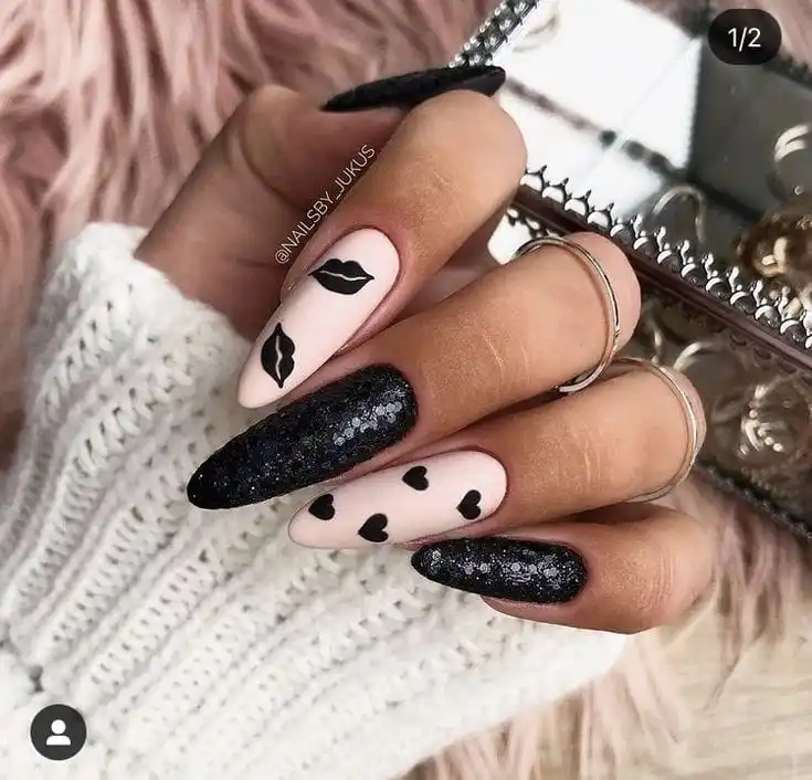 20+ Black Valentine’s Day Nails That Feel Bold, Romantic, and Totally Chic