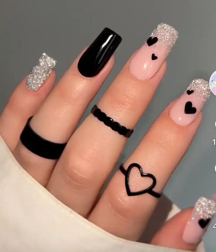 20+ Black Valentine’s Day Nails That Feel Bold, Romantic, and Totally Chic