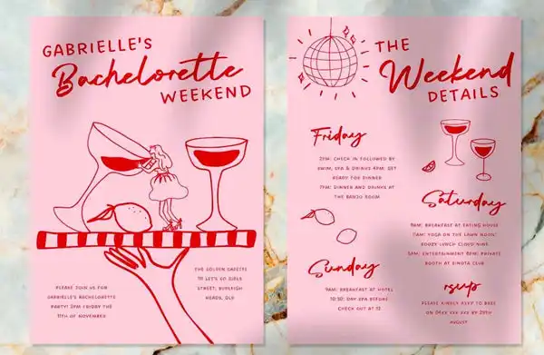 Cute & Funky Bachelorette Party Invites
