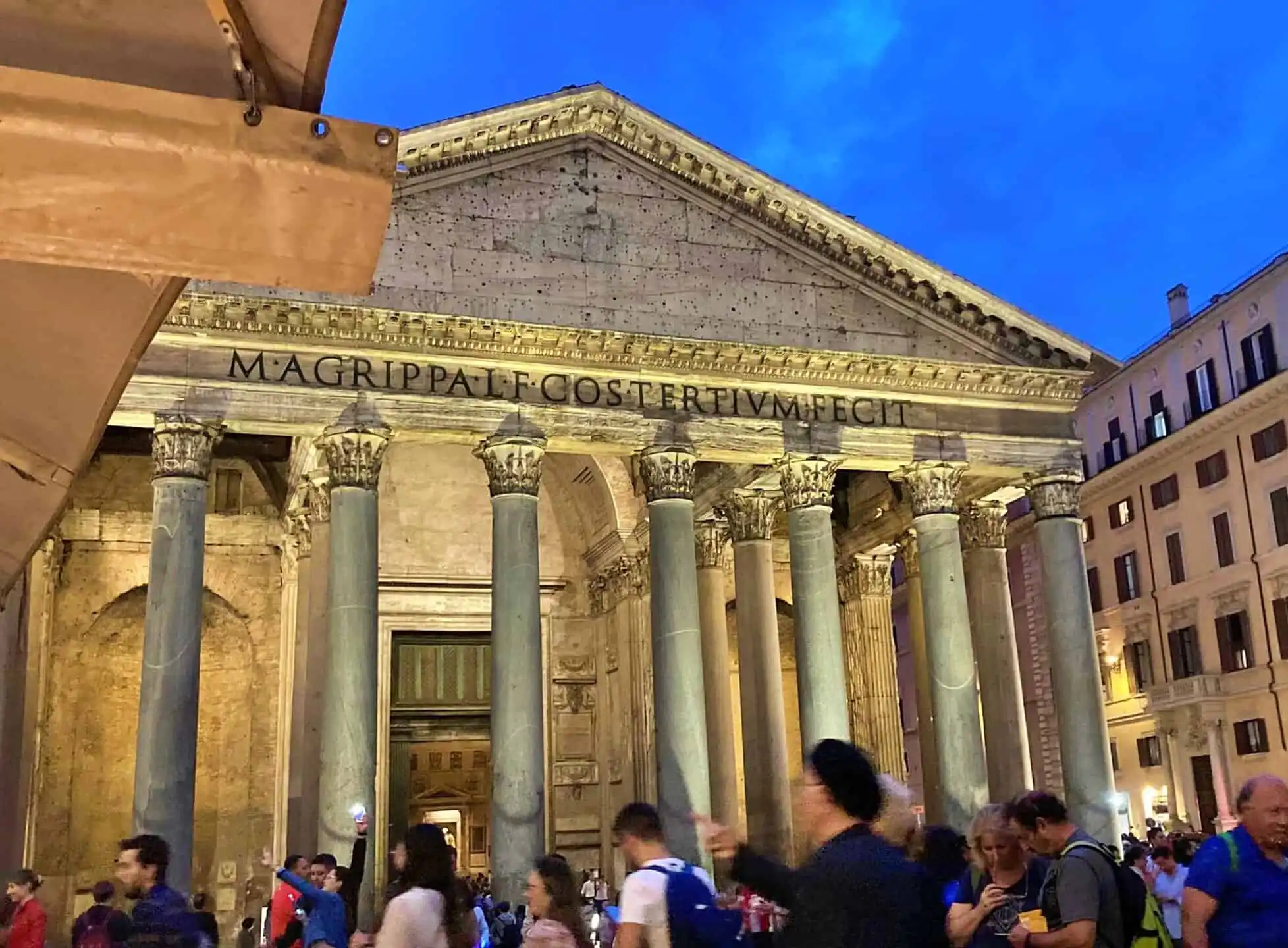 My photograph of the Pantheon in Rome at dusk