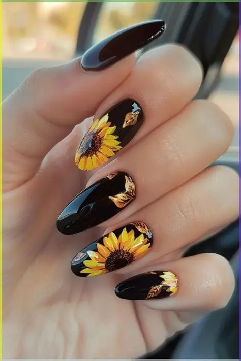25+ Sunflower Nails That Bring Instant Summer Cheer