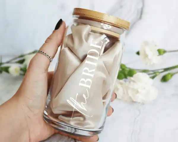 bride iced coffee cup