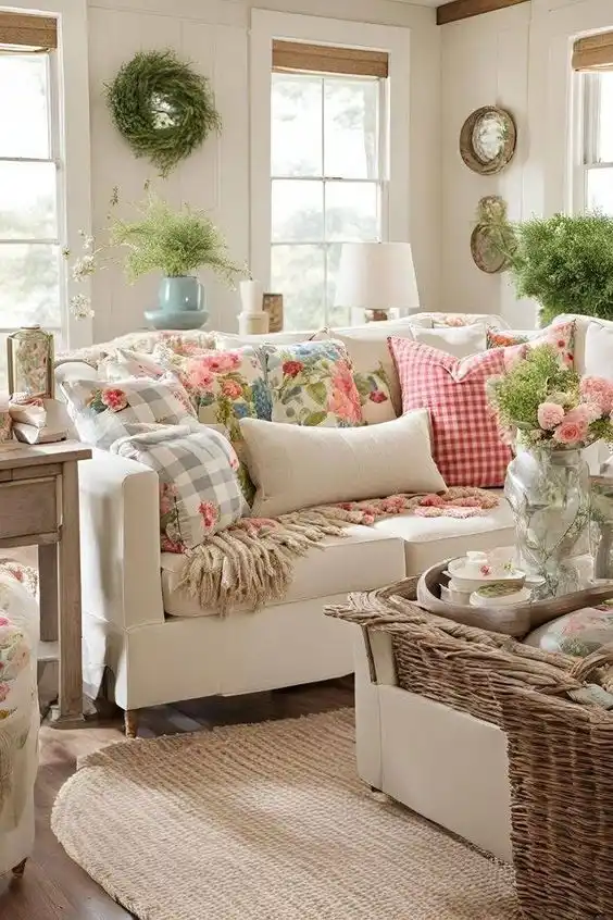 Charming Floral Spring Living Room Makeover