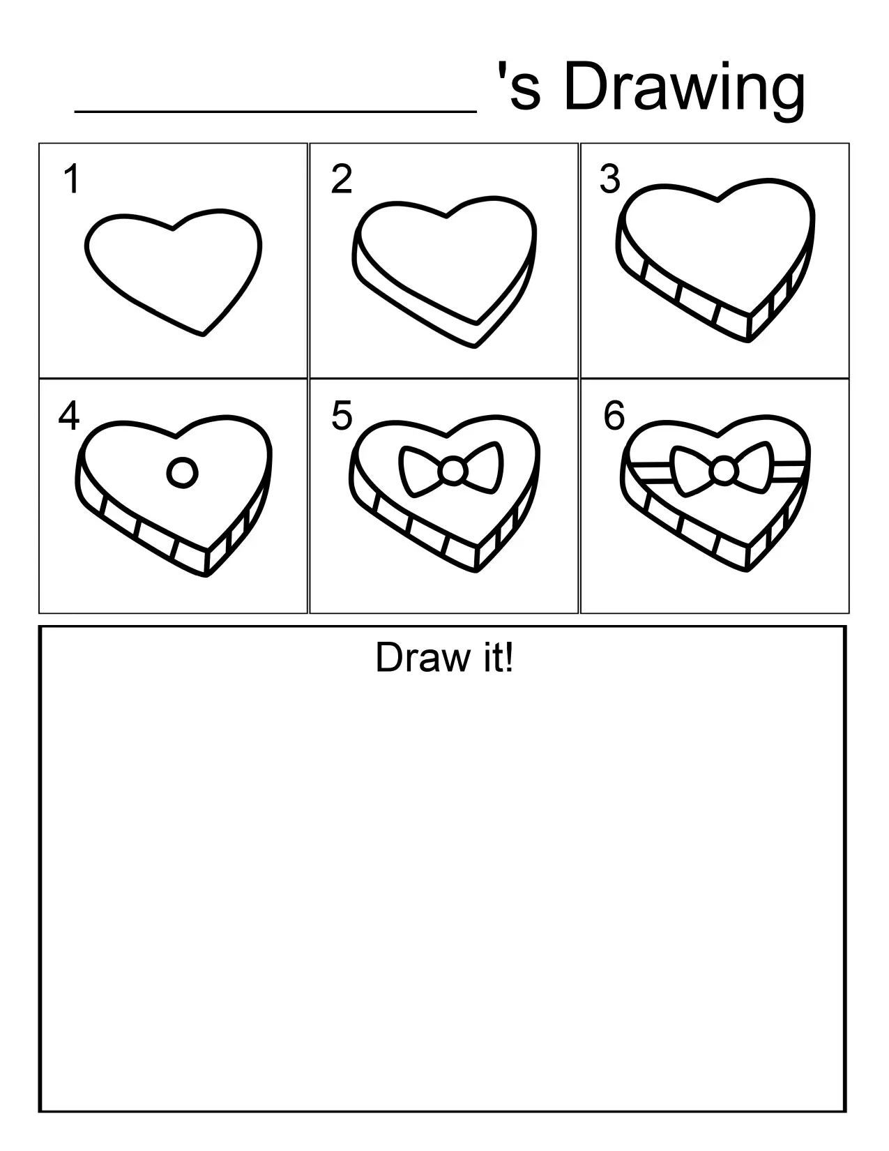 12 Valentine Directed Drawings For Kids (Free Download)